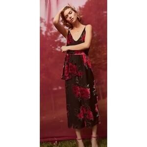 Anthropologie Ett Twa burnout velvet black jumpsuit. Small